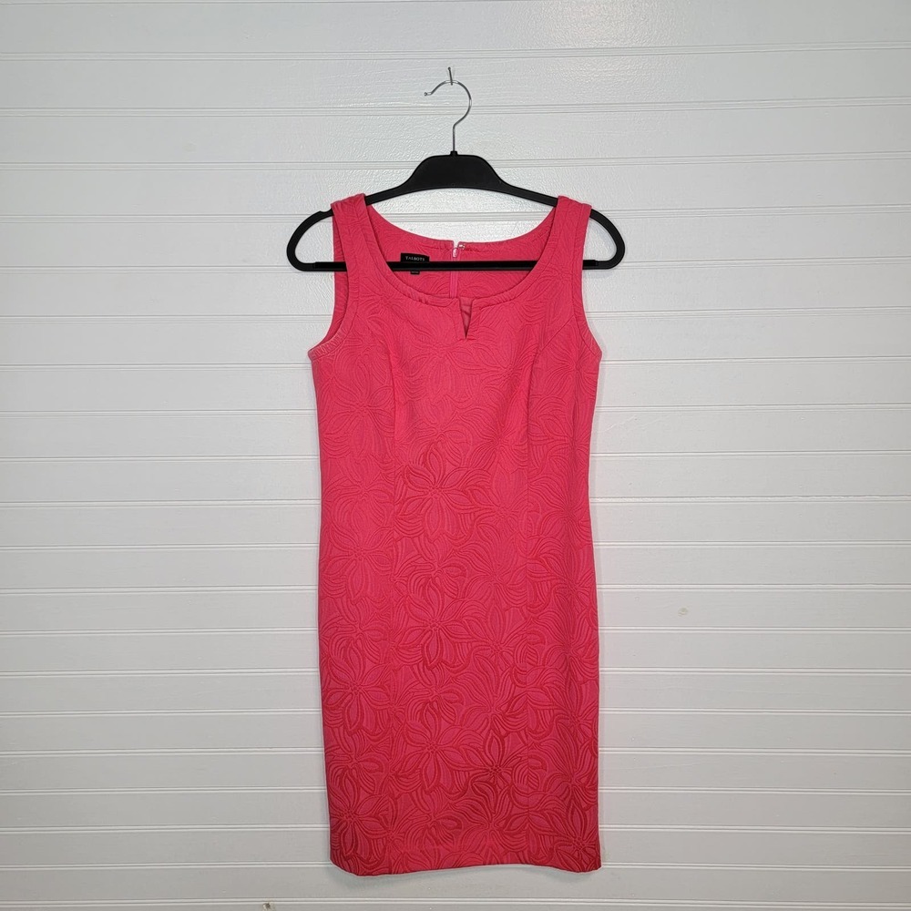 Talbots Size 4 Sleeveless Midi Dress Preppy Classy Nautical 3D Floral Textured